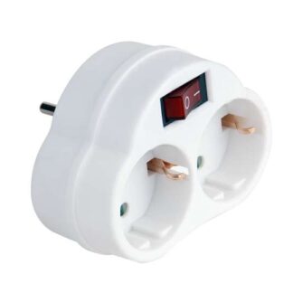 Разветвитель с заземл. 16А 3.5кВт AD-2GS защ. шторки с выкл. JazzWay 5004788