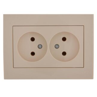 Розетка 2-м СП Rain 16А IP20 без заземл. керамика крем. LEZARD 703-0303-128