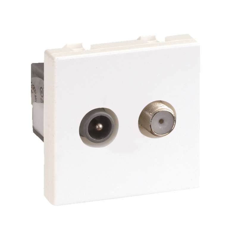 Розетка телевизионная TV/SAT СП Simon Connect винтов. зажим TV - "папа" SAT - "мама" механизм гра...