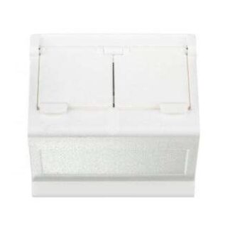 Плата наклонная защ. шторки на 2-мод. MD (RJ45 оптоволокно) 45х45мм бел. Simon Connect KB80-9