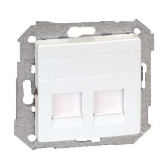 Адаптер на 2 RJ45 коннектора Simon82 защ. шторки бел. Simon 82006-30