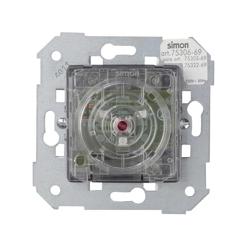 Выключатель кнопочный 1-кл. СП Simon 82/82Nature/88 10А IP20 с голуб. подсветкой доп. к 75305 75315 75322-69 механизм...