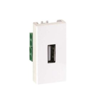 Розетка USB Simon 27 тип A 2.0 узкий модуль винты механизм бел. Simon 2701090-030