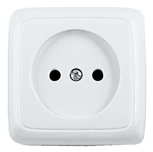 Розетка 1-м ОП Альфа 16А IP20 с изолир. пластиной бел. HEGEL РА16-103