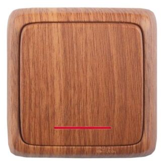 Выключатель 1-кл. ОП Альфа 16А IP20 250В с индикацией с изолир. пластиной дуб HEGEL ВА16-114-05