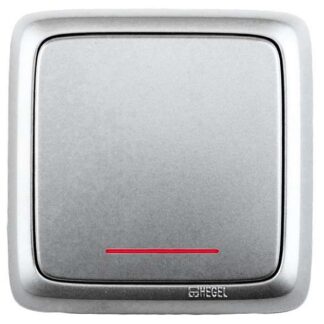 Выключатель 1-кл. ОП Альфа 16А IP20 250В с индикацией с изолир. пластиной серебр. HEGEL ВА16-114-06