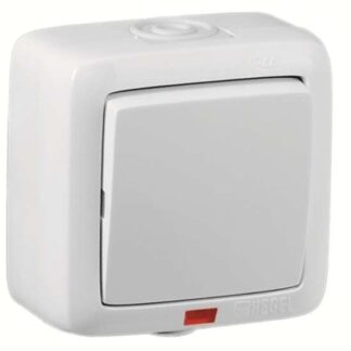 Выключатель 1-кл. ОП Альфа 16А IP44 250В с индикацией бел. HEGEL ВА16-212