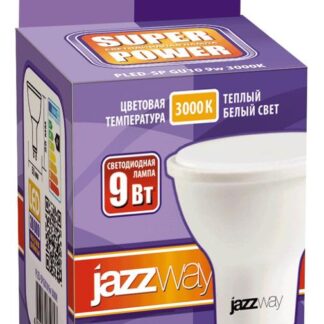 Лампа светодиодная PLED-SP 9Вт PAR16 3000К тепл. бел. GU10 720лм 230В JazzWay 2859693A