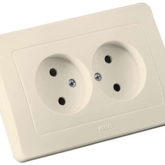 Розетка 2-м СП Мастер 16А IP20 250В сл. кость HEGEL РС16-341-01