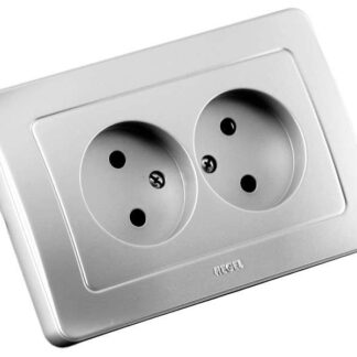 Розетка 2-м СП Мастер 16А IP20 250В серебр. HEGEL РС16-341-06