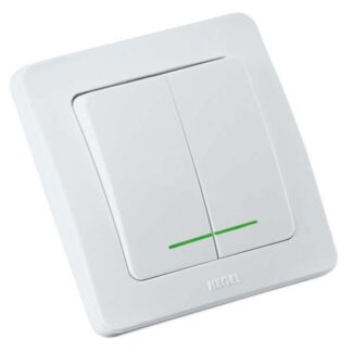 Выключатель 2-кл. СП Мастер 10А IP20 250В с индикацией бел. HEGEL ВС10-352