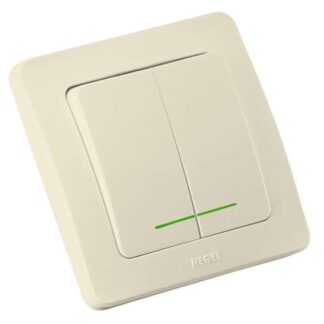 Выключатель 2-кл. СП Мастер 10А IP20 250В с индикацией сл. кость HEGEL ВС10-352-01