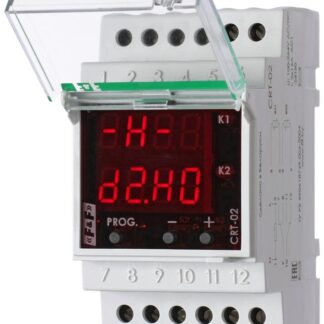 Регулятор температуры CRT-02 2-канал.; диапазон температур от -50 до +140град.C; многофункц.; цифровая индикация; выносн. датчики с термоустойч. проводом; 3 модуля; монтаж на DIN-рейке; 100-264В AC/DC 2х16А 2NO/NC IP20 F&F EA07.001.015