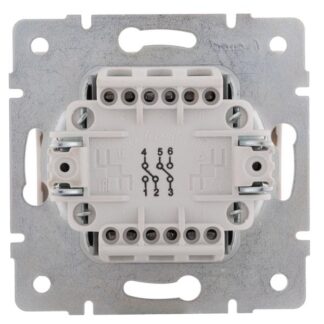 Переключатель проходной 2-кл. СП Rain IP20 механизм бел. LEZARD 703-0288-106