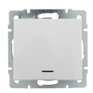 Выключатель 1-кл. СП Rain IP20 с подсветкой механизм бел. LEZARD 703-0288-111