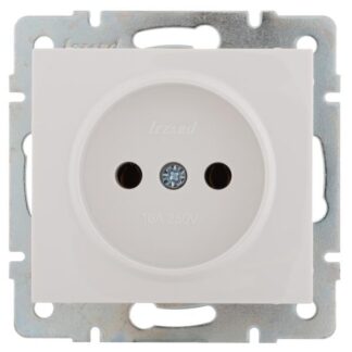 Розетка 1-м СП Rain 16А IP20 без заземл. керамика механизм бел. LEZARD 703-0288-121