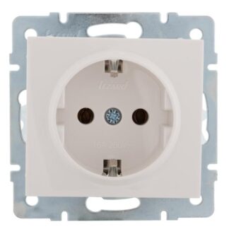 Розетка 1-м СП Rain 16А IP20 с заземл. керамика механизм бел. LEZARD 703-0288-122