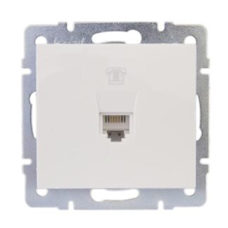 Розетка телефонная СП Rain RJ11 16А IP20 евро стандарт механизм бел. LEZARD 703-0288-137