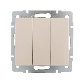 Выключатель 3-кл. СП Rain IP20 механизм крем. LEZARD 703-0388-109