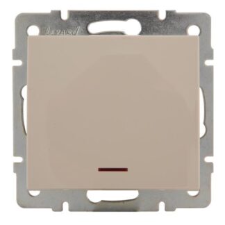 Выключатель 1-кл. СП Rain IP20 с подсветкой механизм крем. LEZARD 703-0388-111