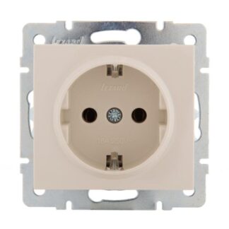 Розетка 1-м СП Rain 16А IP20 с заземл. керамика механизм крем. LEZARD 703-0388-122