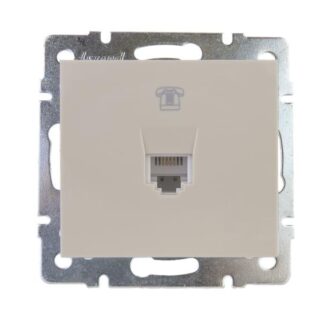 Розетка телефонная Rain RJ11 евро стандарт механизм крем. LEZARD 703-0388-137