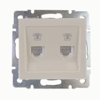 Розетка телефонная 2-м Rain RJ11 евро стандарт механизм крем. LEZARD 703-0388-138