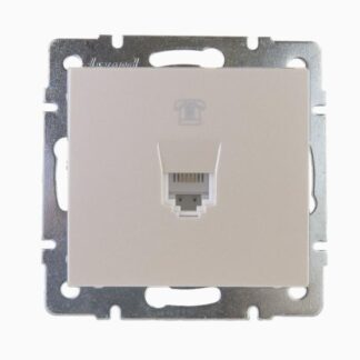Розетка телефонная Rain RJ11 евро стандарт механизм жемчуж./бел. перламутр. LEZARD 703-3088-137