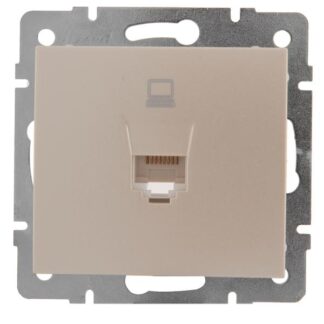 Розетка компьютерная СП Rain RJ45 16А IP20 механизм жемчуж./бел. перламутр. LEZARD 703-3088-139