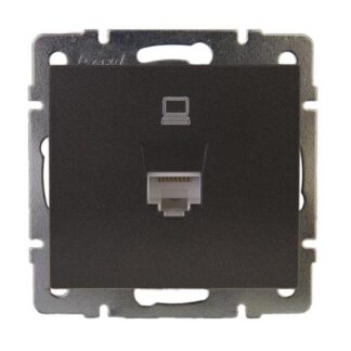 Розетка компьютерная Rain RJ45 механизм матов. черн. графит LEZARD 703-4188-139