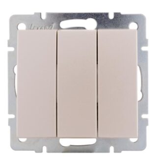 Выключатель 3-кл. СП Rain IP20 механизм жемчуж./бел. перламутр. LEZARD 703-3088-109