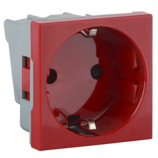 Розетка 1-м 16А IP20 45х45 с заземл. защ. шторки красн. Ruvinil АДЛ 13-901