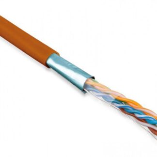 Кабель витая пара экранир. FTP (F/UTP) кат.5E 4 пары 24 AWG ОЖ solid экран-фольга LSZH (Low Smoke Zero Halogen) FTP4-C5E-SOLID-LSZH-OR-305 (305 м) оранж. Hyperline 45528
