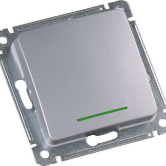 Механизм кнопки звонковой СП 1-кл 16А 250В с индик. серебр. HEGEL ВС10-432-06