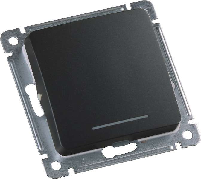 Механизм кнопки звонковой СП 1-кл 16А 250В с индик. черн. HEGEL ВС10-432-08