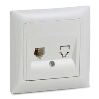 Розетка телефонная 1-м СП Valenzo 6034 16А IP20 бел. ASD / IN HOME 4690612006420