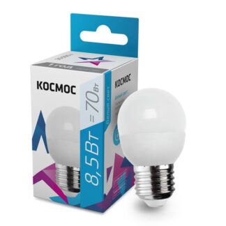 Лампа светодиодная 8.5Вт шар 4500К бел. E27 220В КОСМОС LkecLED8.5wGL45E2745
