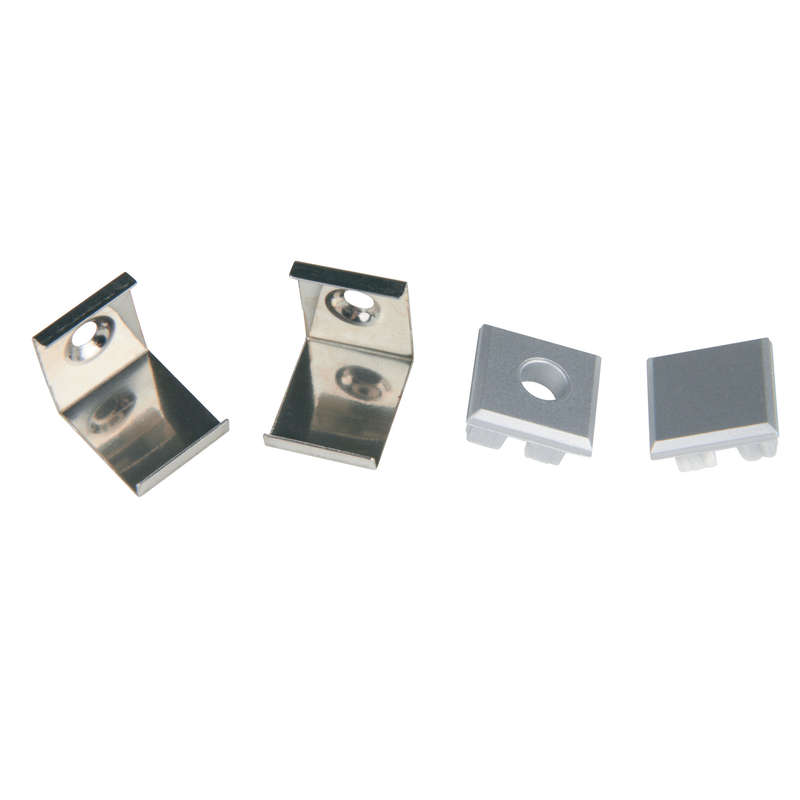Набор аксессуаров UFE-N05 SILVER A POLYBAG для алюм. профиля крепеж. скобы 4шт сталь заглушки 4шт пластик серебр. Uni...
