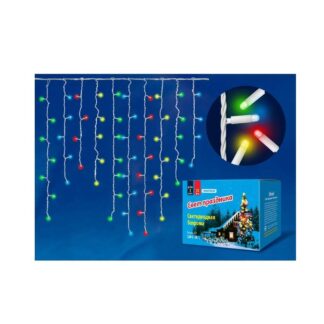 Гирлянда "Бахрома" светодиодная ULD-B3010-200/TWK MULTI IP67 с эффектом мерцания 3м соединяемая 200 светодиодов свет разноцветный провод бел. Uniel UL-00002272