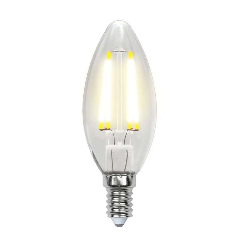 Лампа светодиодная LED-C35-5W/WW/E14/CL/DIM GLA01TR форма "свеча" прозр. Air теплый бел. 3000К диммир. упак. картон U...