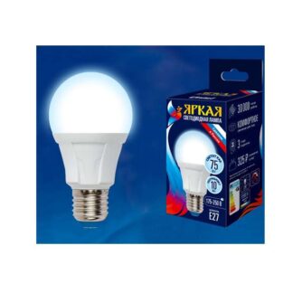 Лампа светодиодная LED-A60 10W/DW/E27/FR PLP01WH Яркая 10Вт грушевидная матовая 6500К холод. бел. E27 (упак. картон) ...