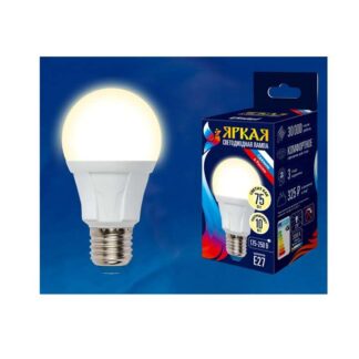 Лампа светодиодная LED-A60 10W/WW/E27/FR PLP01WH Яркая 10Вт грушевидная матовая 3000К тепл. бел. E27 (упак. картон) U...