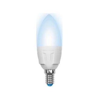 Лампа светодиодная LED-C37 7W/NW/E14 /FR PLP01WH Яркая 7Вт свеча матовая 4000К нейтр. бел. E14 (упак. картон) Uniel U...