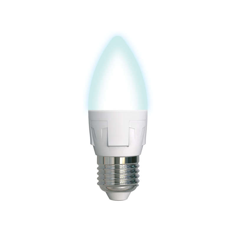 Лампа светодиодная LED-C37 7W/NW/E27 /FR PLP01WH Яркая 7Вт свеча матовая 4000К нейтр. бел. E27 (упак. картон) Uniel U...