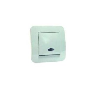 Переключатель проходной 1-кл. СП Lillium N 10А IP20 с подсветкой бел. Makel 55025