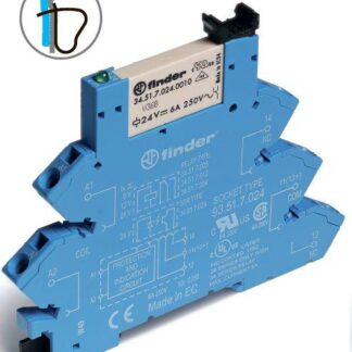 Реле модульное интерфейсное 1 перек. контакт 6А 250В 240В AC/DC FINDER 386102400060