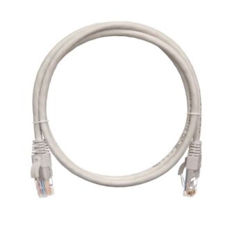 Шнур коммутационный кат.5E (класс D) U/UTP 4 пары 24 AWG (7х0.205мм) 100МГц 2хRJ45 (8P8C) T568B заливной с защитой защелки мж BC чистая медь LSZH нг(А)-HFLTx сер. (дл.10м) NIKOMAX NMC-PC4UD55B-100-C-GY