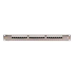 Патч-панель 19дюйм 1U 24 порта кат.6 (класс E) 250МГц RJ45/8P8C 110/KRONE T568A/B полный экран с органайзером метал. NIKOMAX NMC-RP24SE2-1U-MT