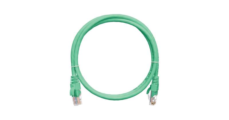 Патч-корд кат.5E (класс D) U/UTP 4 пары 24 AWG (7х0.205мм) 100МГц 2хRJ45 (8P8C) BC чистая медь LSZH нг(А)-HFLTx 0.3м зел. NIKOMAX NMC-PC4UD55B-003-C-GN