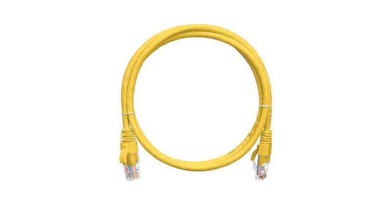 Патч-корд кат.5E (класс D) U/UTP 4 пары 24 AWG (7х0.205мм) 100МГц 2хRJ45 (8P8C) BC чистая медь LSZH нг(А)-HFLTx 0.5м желт. NIKOMAX NMC-PC4UD55B-005-C-YL